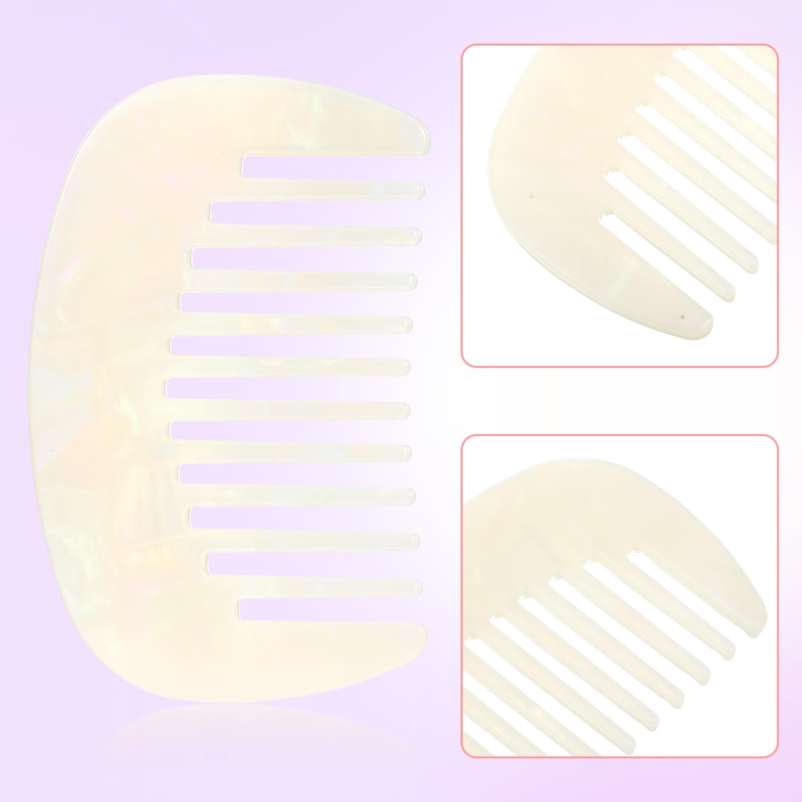 Mabor 2 Pcs Travel Comb Mini Detangling Combs For Women Wide Tooth Combs Pocket Comb Small For Bangs Curly Wavy Long Hair Daily Hair Care Wet Dry - Image 4
