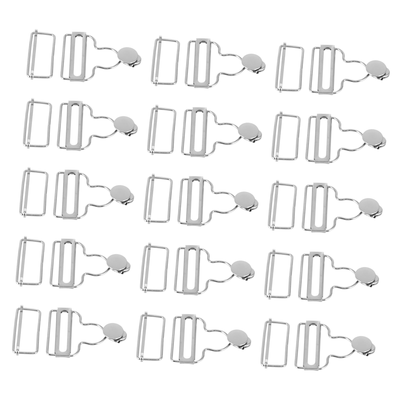 Boucles de Bretelles en Métal Argentées 50 Ensembles Réglables