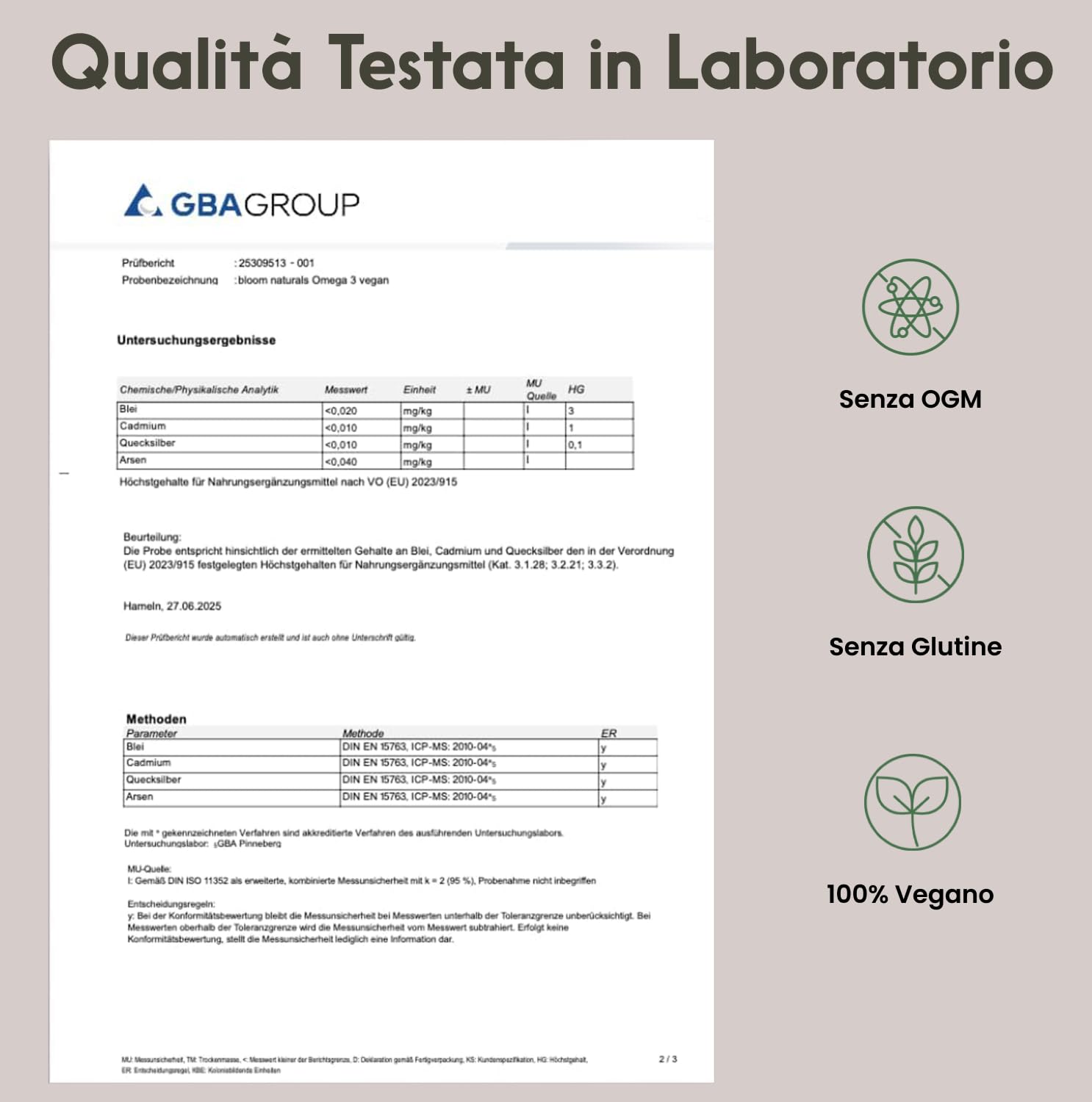 Omega 3 Capsule – 120 Capsule – 2000 mg Olio di Alghe | DHA 600 mg, EPA 300 mg – vegano, prodotto in Germania, testato in laboratorio