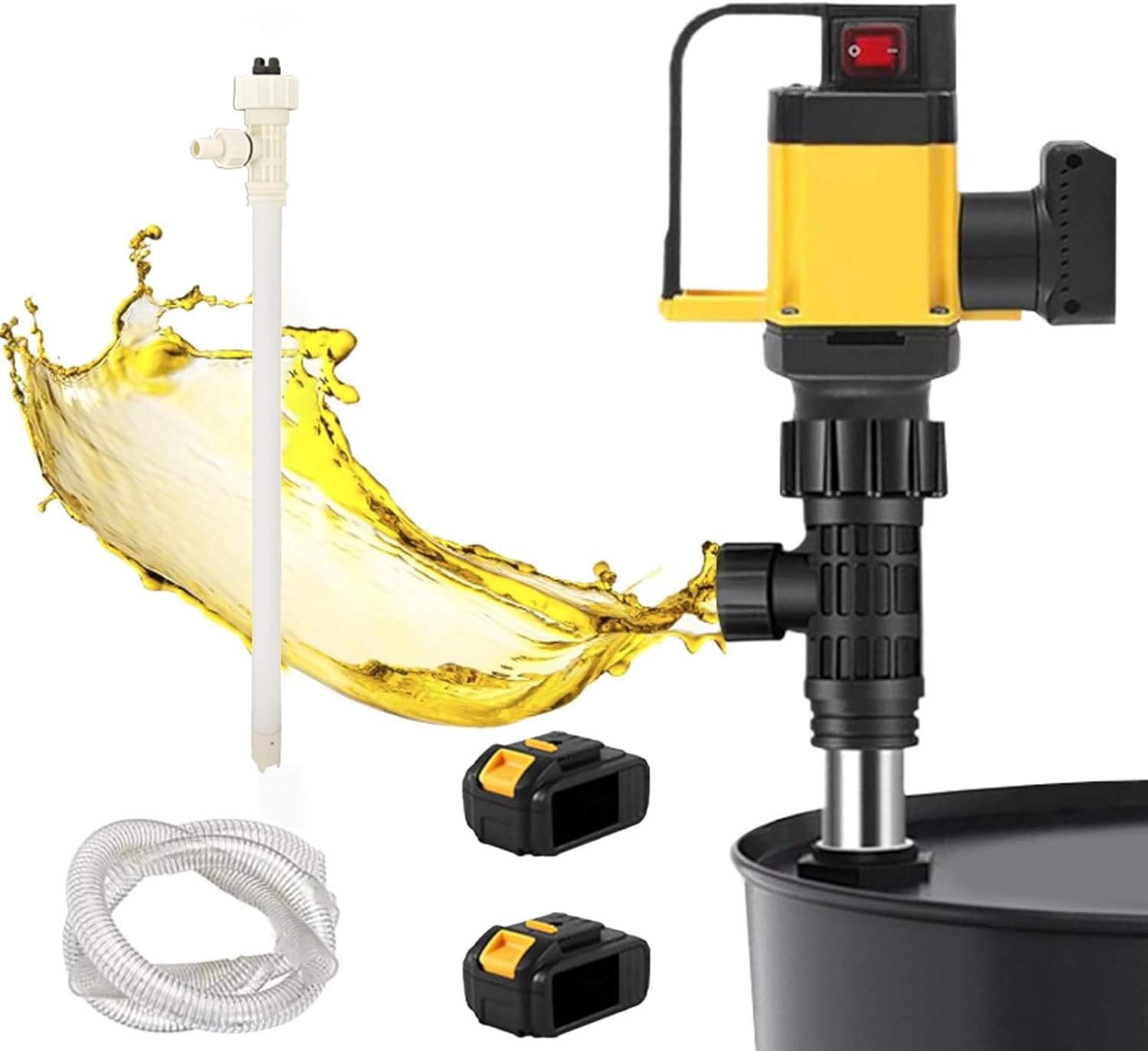 Electric Oil Barrel Pump, 36 V Wireless Charging Portable Fuel Drum Pump, Transfer Pump with 10-130L/min Suction for Diesel/Kerosene ST-1Battery