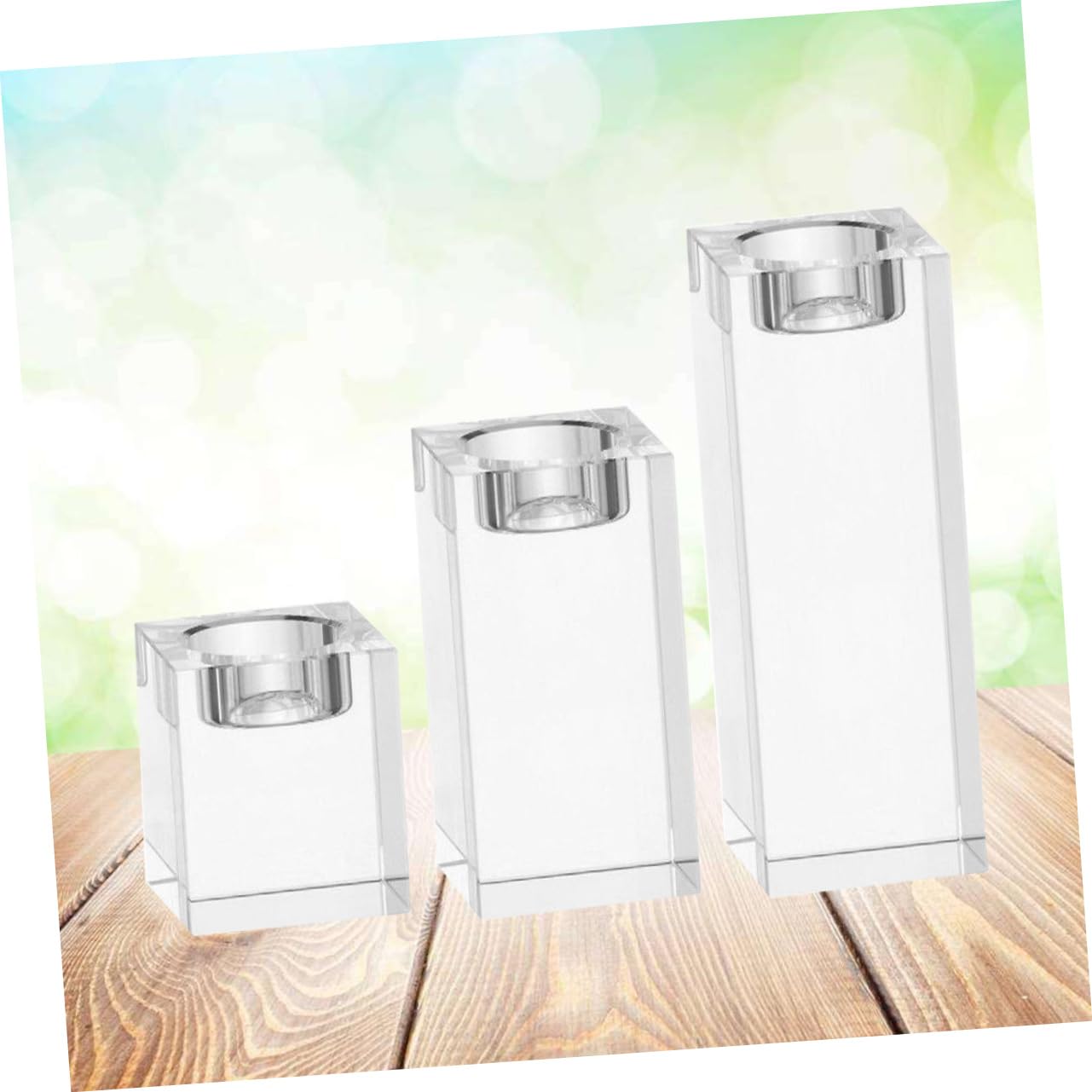 Kristall Kerzenständerwürfel 3 Stück-Pack für Elegante Tischdeko | Glitzernd und Transparent, Edler Stil, für Heiratsantrag und Entschuldigung, Kompakt als Wohnobjekt