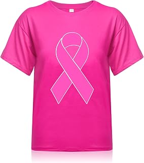 Breast Cancer Awareness T-Shirts for Women Pink Ribbon Breast Cancer Shirts Souvenir