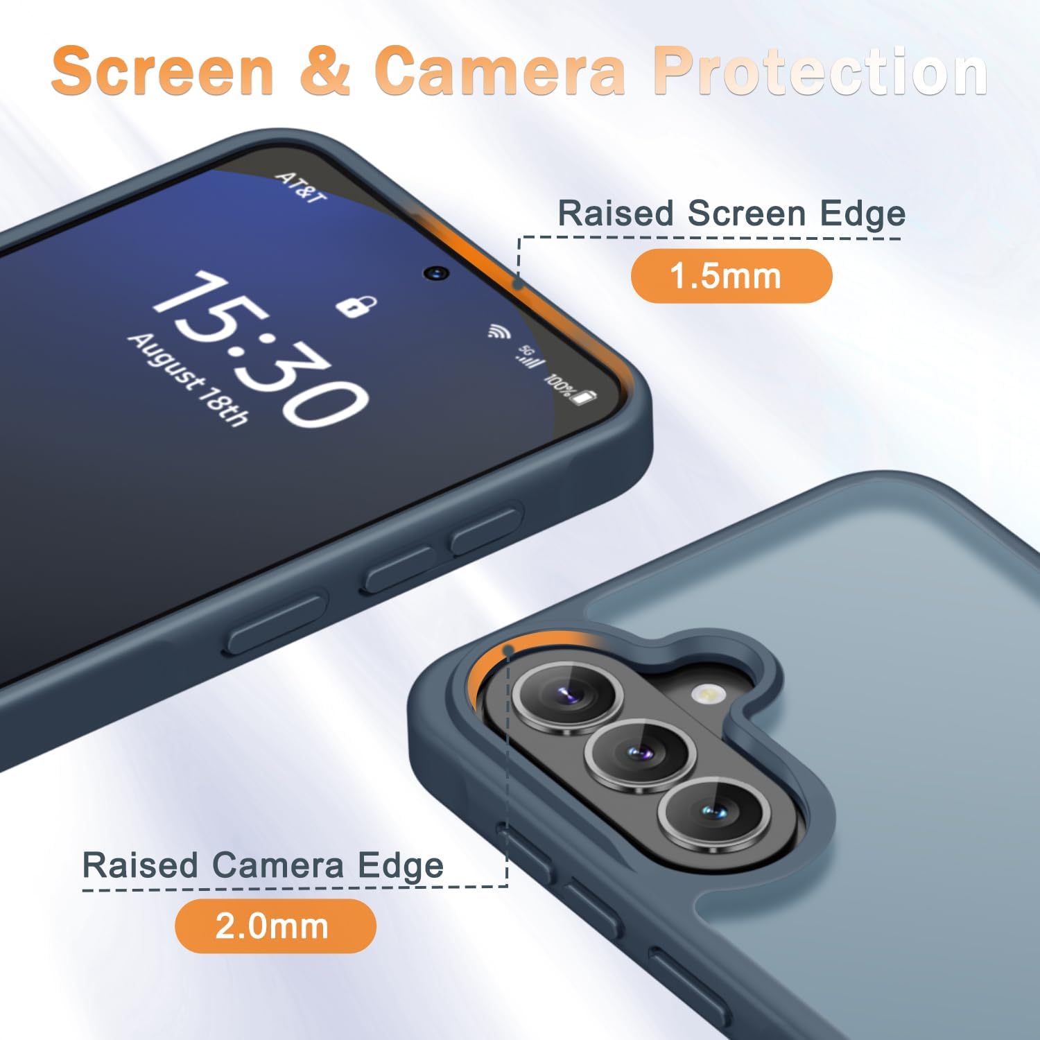 YENAPOON for Samsung Galaxy A37 5G Case, Matte Phone Case, Navy Blue image 4