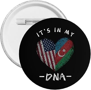 Azerbaijan It's In My DNA Azerbaijani USA Flag Express Your Unique Style with Our Fashionable Round Badges