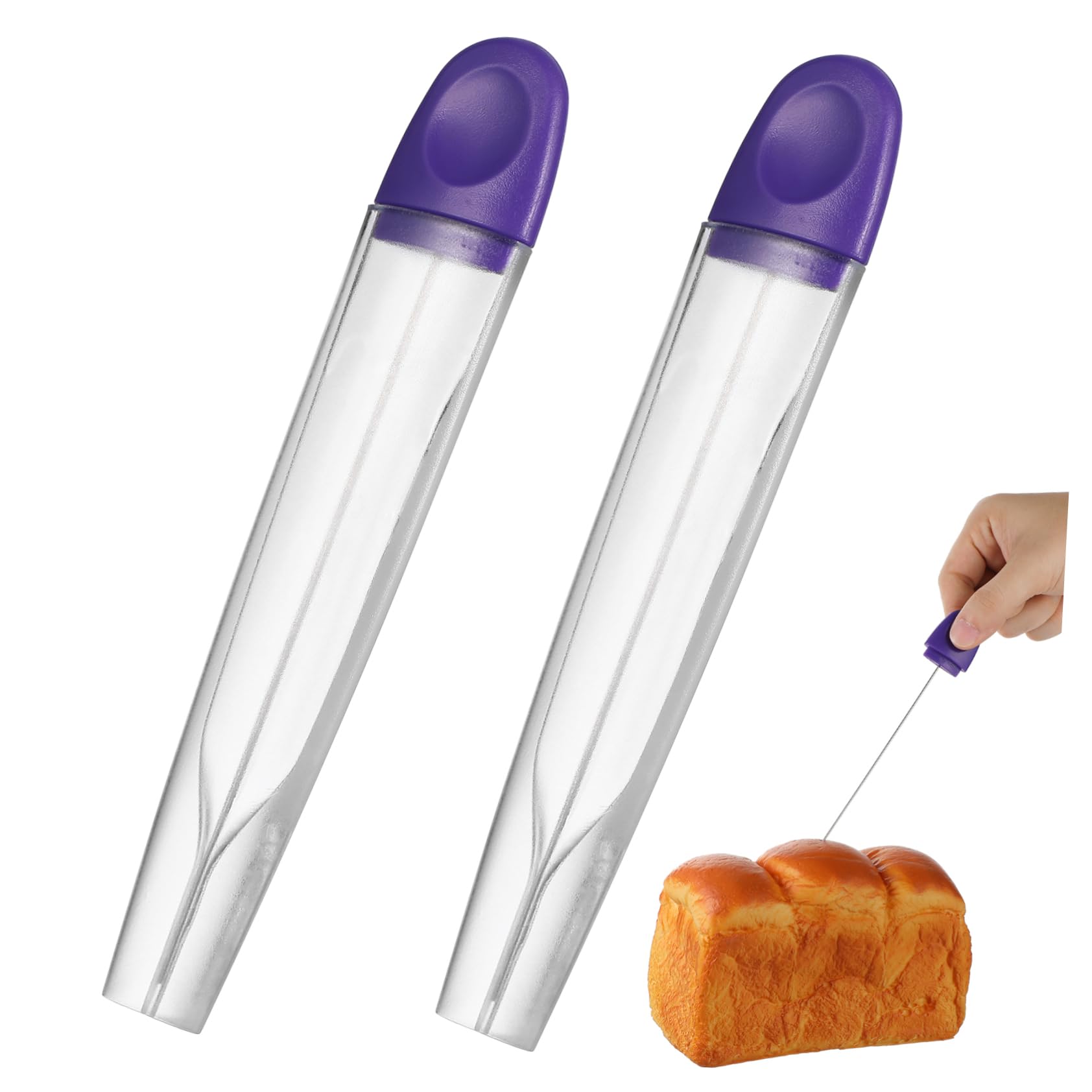 Ciieeo 2Pcs Stainless Steel Cake Tester Skewers DIY Baking Pins for Cake Doneness Ergonomic Handle for Easy Use for Home Bakery