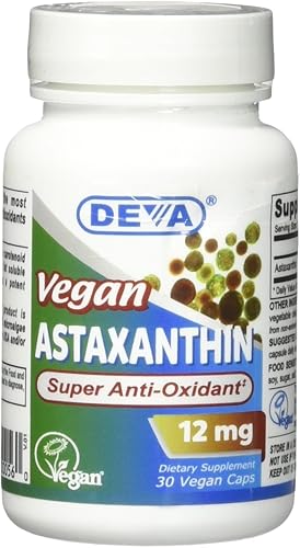 Deva Nutrition Deva Vegan Astaxantina Cápsulas Vegetales, 12 mg, 30 unidades