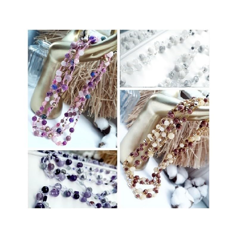 Collier crochet long Alhena agate violette contre les bijoux lourds - 6