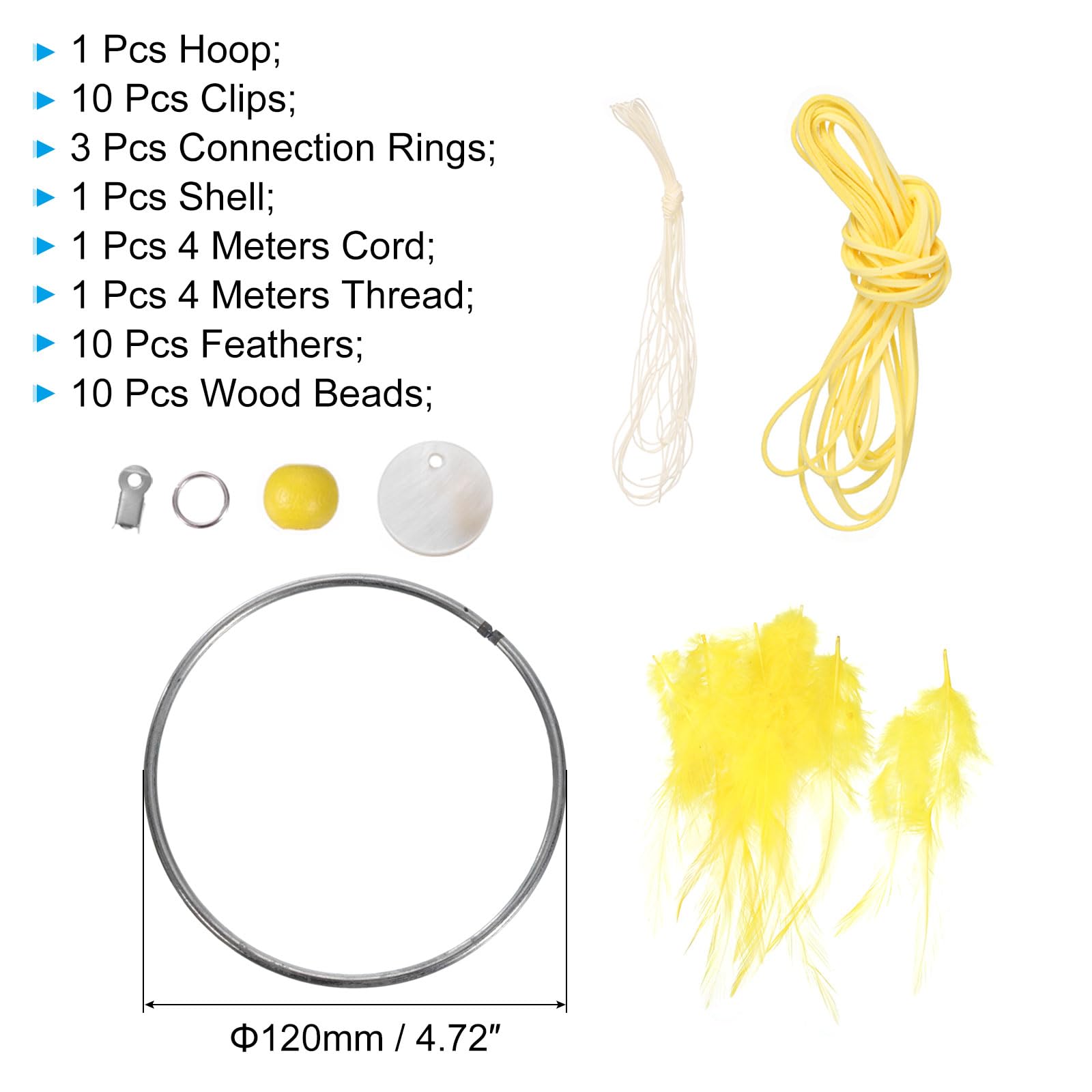 PATIKIL DIY Dream Catcher Kit, Making Dream Catcher Supplies Wall Hanging Handmade Dream Catcher Kits for Beginner Style 3, Yellow - Image 2