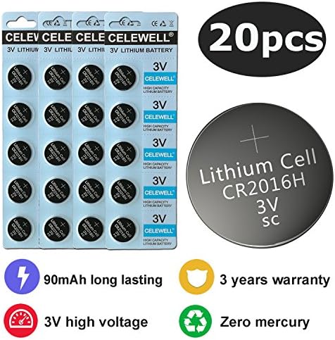20pcs CR2016 90mAh High Capacity 3V Lithium Batteries CR 2016 Watch Button Cell Exp 2020 CELEWELL