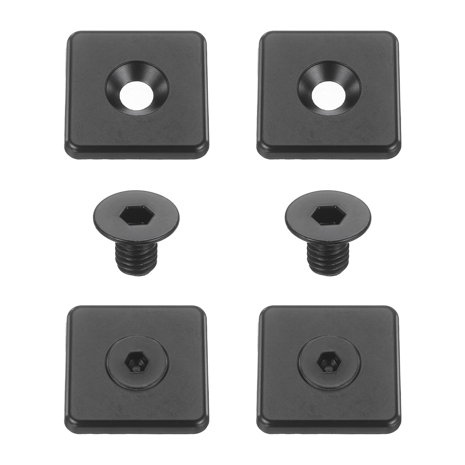sourcing map 4Pcs Profile End Cap, Zinc Alloy 4040 Series EU Standard T-Slot Aluminum Extrusion End Cap Bracket with Screws for Storage Rack, Black