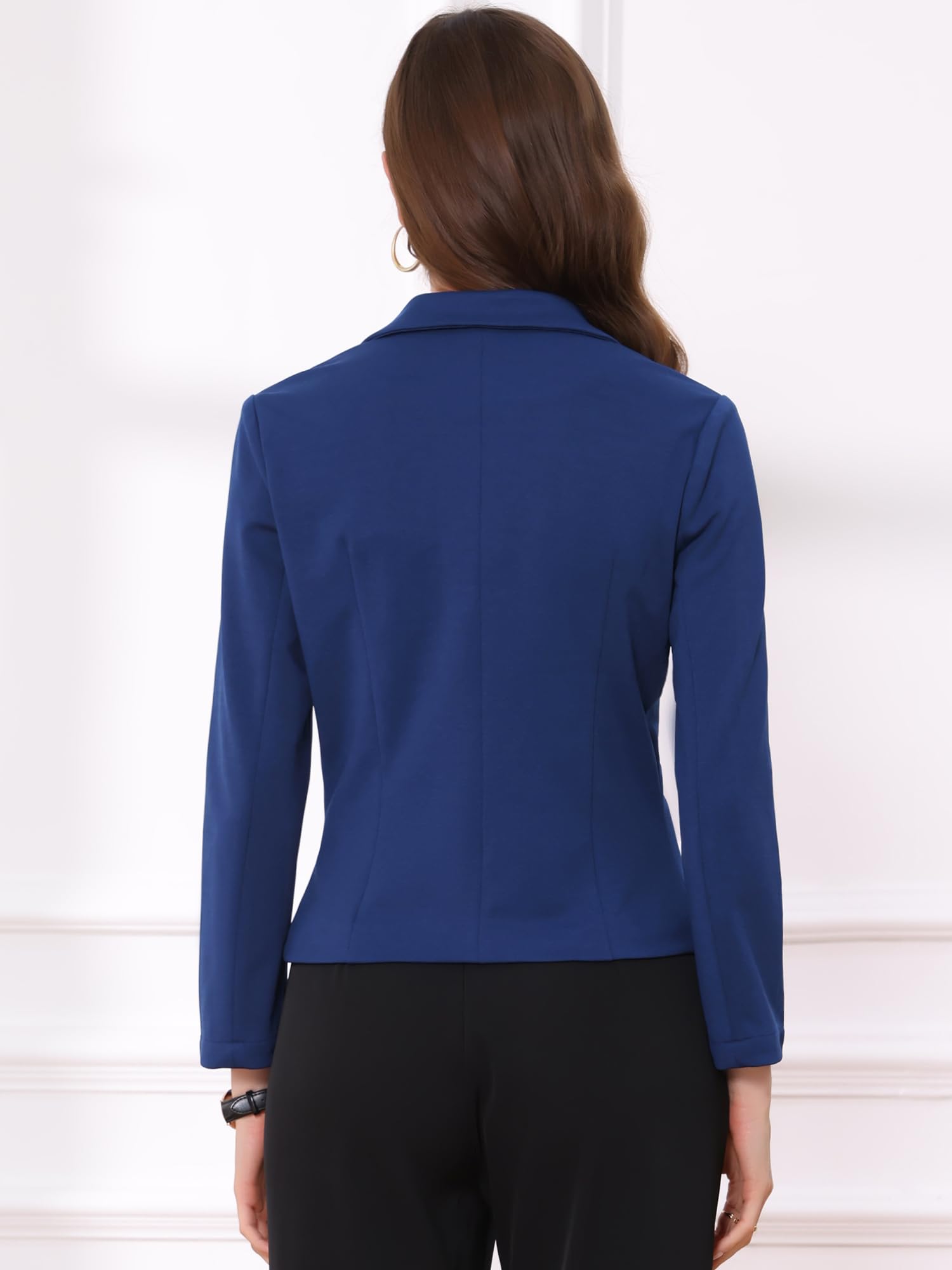 Allegra K Giacca da Donna Elegante Dressy Blazer con Apertura Anteriore Giacche Corta da Ufficio per Il Lavoro