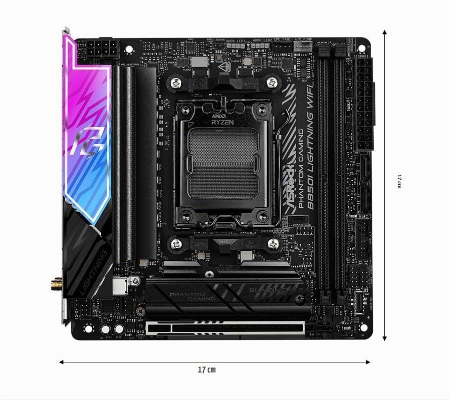 Asrock Phantom Gaming B850i Lightning Wifi Amd B850 Socket Am5 Mini Itx (asrock B850i Lightning Wifi Phantom Gaming Amd Am5 Socket Motherboard, Mini-