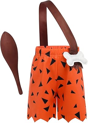 IBTOM CASTLE Kids Caveman Cavegirl Costume Historical Stone Age Cave Man Outfit for Baby Girls Boys BAMM BAMM Halloween Fancy Dress Up Birthday Christmas Party Photo Shoot Clothes Boy 2-3T