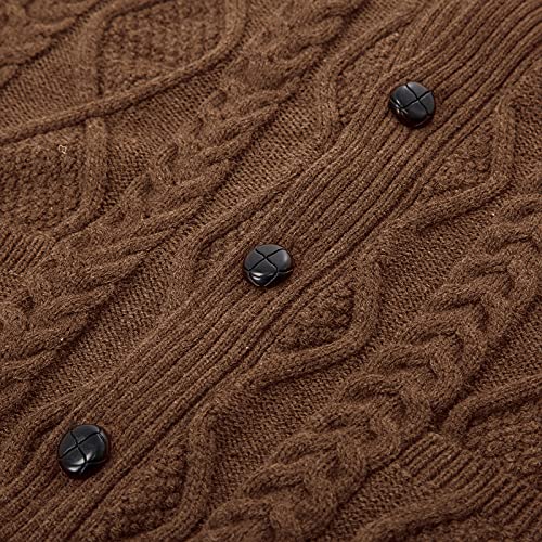 Image of PJ PAUL JONES Mens Cable Knit V Neck Sweater Vest Button Up