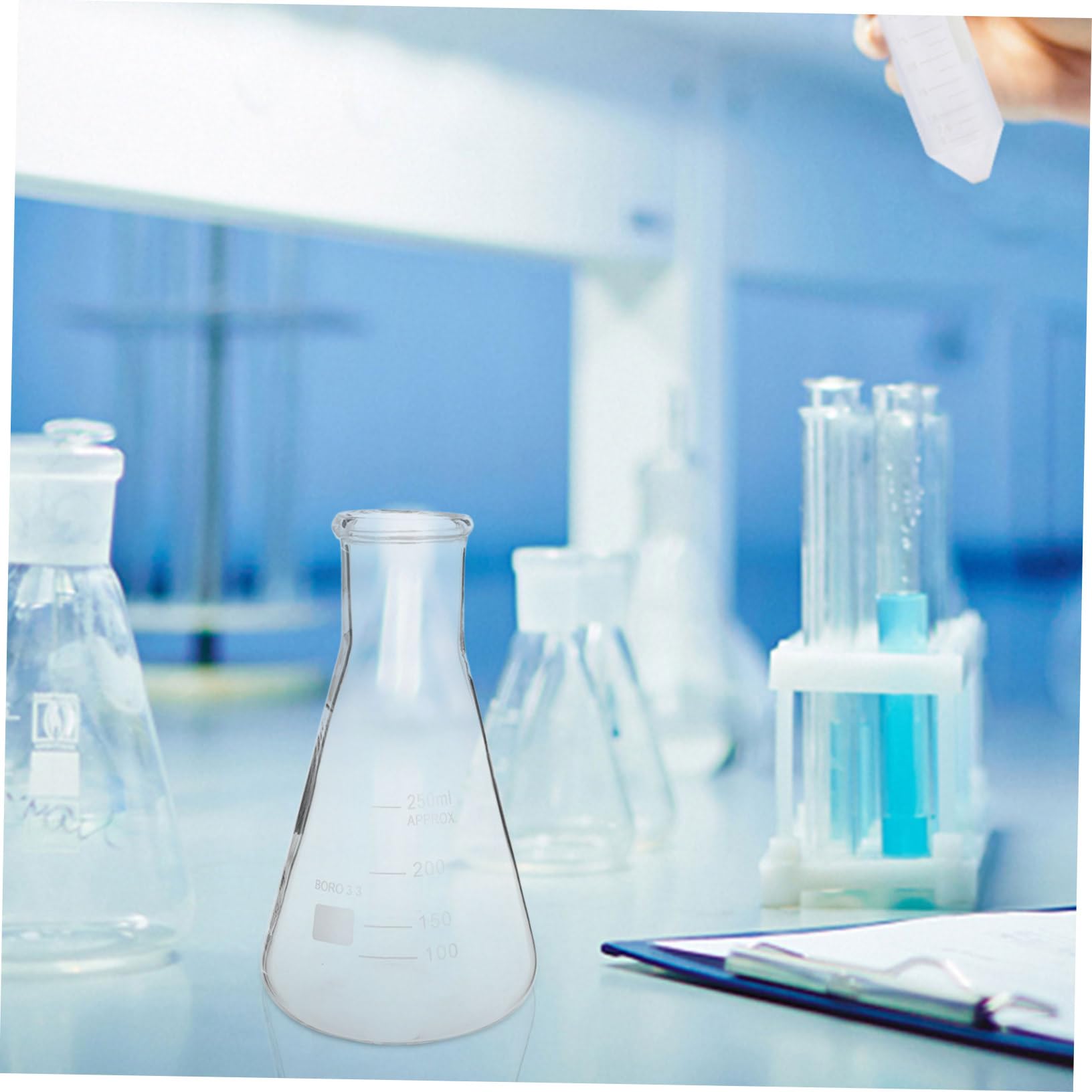 iplusmile Zestaw 5 Kolb Erlenmeyera Odpornych Na Wysoką Temperaturę Szkło Laboratoryjne Zlewki Miarowe 50 Ml Do 1 L Sprzęt Laboratoryjny Do Chemii