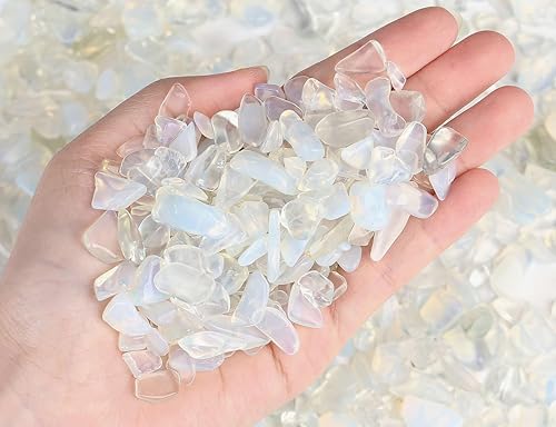 Miniatura 2 de LAIDANLA Opalita - Chips de cristal de piedra triturada a granel, piedras preciosas naturales curativas cristales de reiki, mini jarrón de cuarzo,