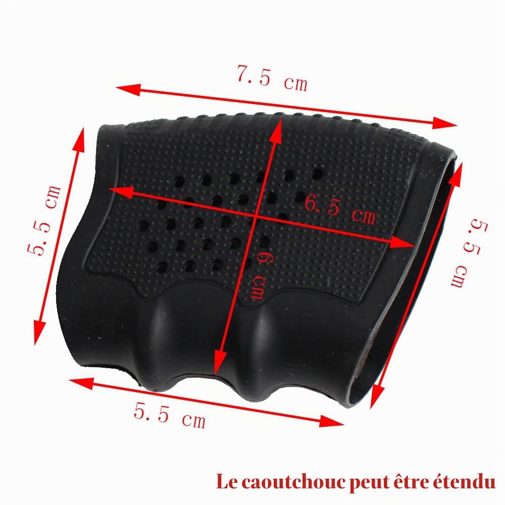 noga Poignées antidérapantes pour Pistolets automatiques Medium avec rainures pour Doigts Slip-on Grip