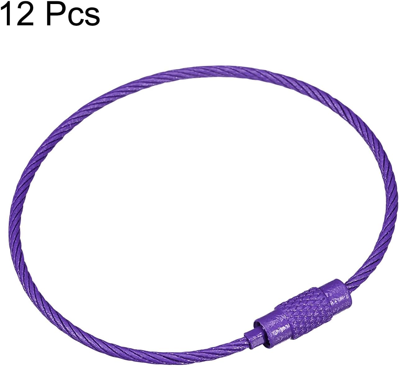 uxcell Cable Key Rings, Wire Keychain Twist Loops image 3