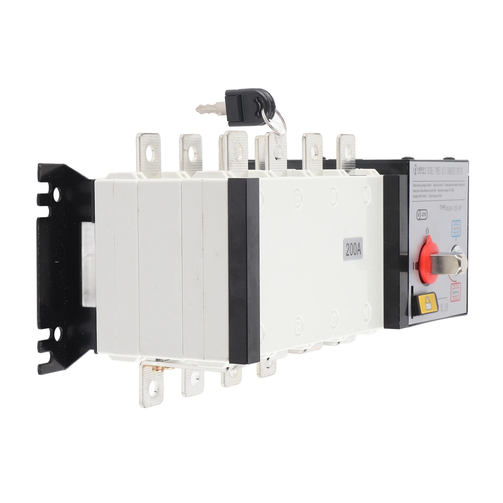 AMONIDA Automatischer Dual-Power-Transferschalter, Mikromotorsteuerung, 4-Betrieb für öffentliche Gebäude, AC400V, Doppelfunktionalität (200A)