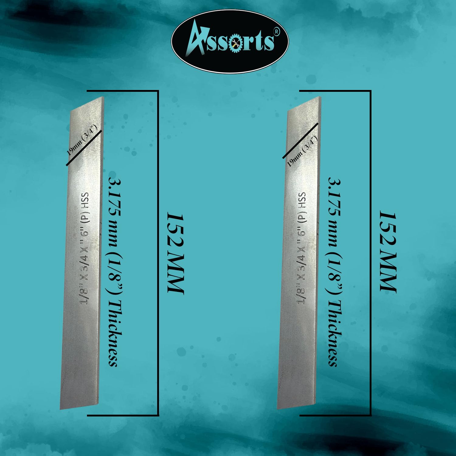 Lot de 2 lames trapézoïdales en acier rapide HSS 0,3 cm x 1,9 cm (largeur) x 15,2 cm (longueur) pour découpe de tour et porte-outils - dures et rectifiées