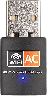 AC600 Mini Antena WiFi USB, Dual Band 5GHz/2.4GHz Adaptador WiFi USB para PC, para PC 600Mbps, Antena Largo Alcance, Conecta y Reproduce Windows11/10/8.1/8/7/Vista/XP