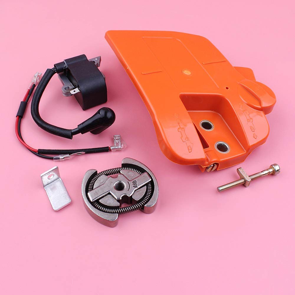 HAOHAO Freno de la Cadena del Embrague Cubierta del piñón de la Bobina de Encendido for Husqvarna 235 240 Motosierra Pieza de regulación de la tensión del Tornillo Catcher Kit