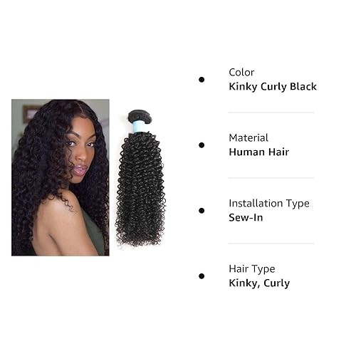 Miniatura 8 de BLY Extensiones de cabello humano rizado mongol 7A, 22 pulgadas, trama de tejido de cabello sin procesar para mujeres negras, color natural