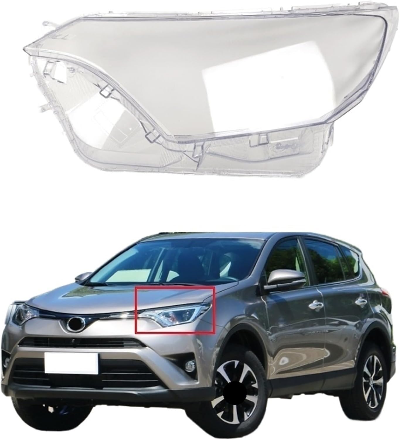 Compatible for Toyota RAV4 RAV 4 2016 2017 2018 Headlight Lens Cover Clear Shell Lampshade Headlamp Protective Shade Headlamp Lens(2Pcs Left and Right)