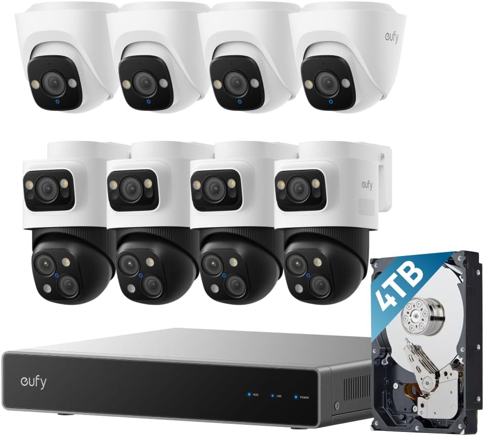 eufy PoE NVR Security System S4 Max + 4 PoE Cam E41 Add-Ons