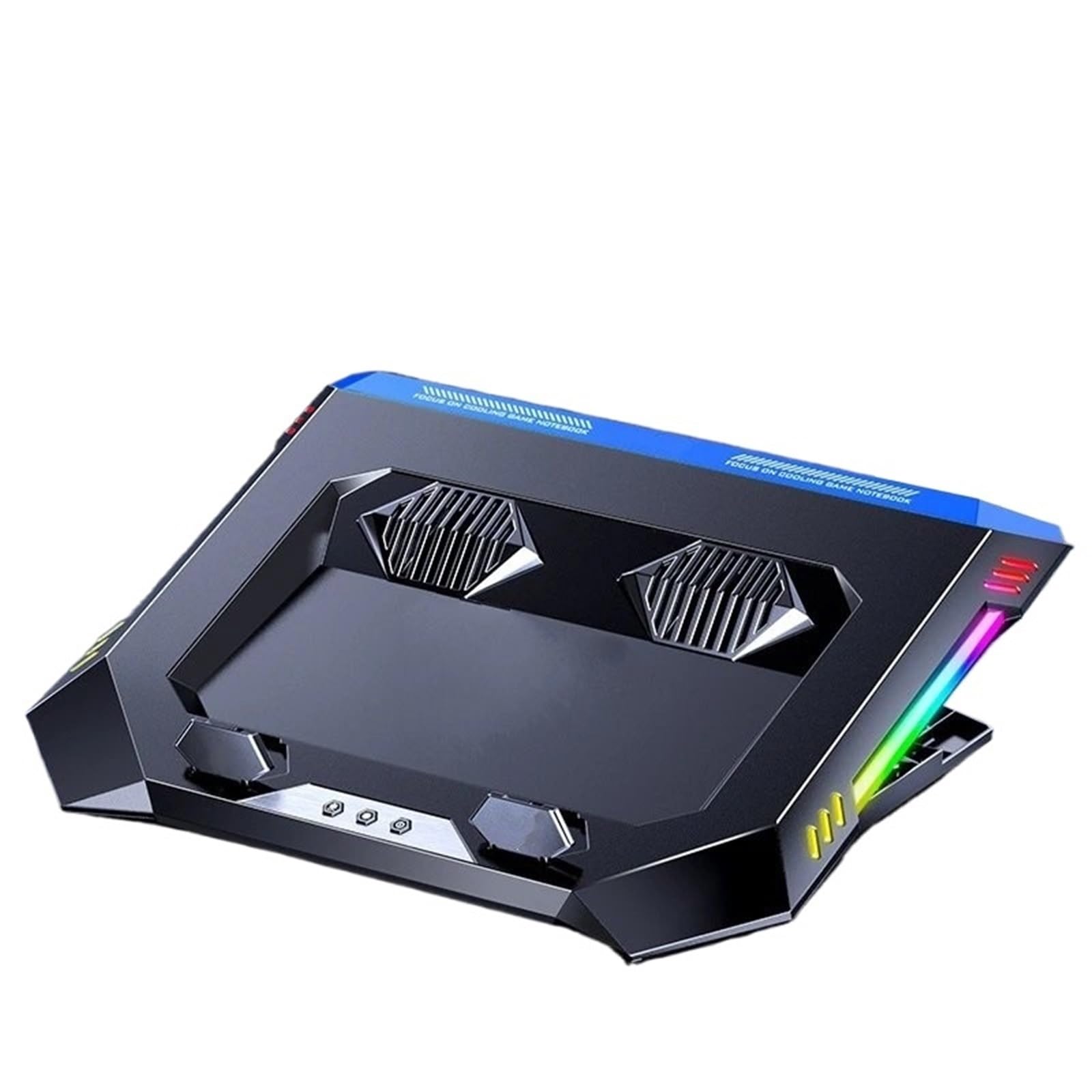 podstawka pod laptopa Chłodzenie Laptopa Do Gier RGB LED Stojak Na Notebooka Mocny Przepływ Powietrza Regulowany Podkładka Chłodząca 2 Porty USB Do Laptopa 12-18 Cali wentylator chłodzący do laptopa(B