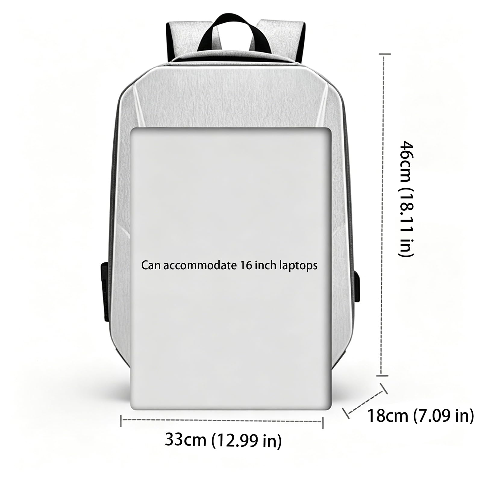 16-calowa twarda powłoka antykradzieżowa plecaka na laptop Wodoodporny PC Nylon Gaming Business Daypack,Grey