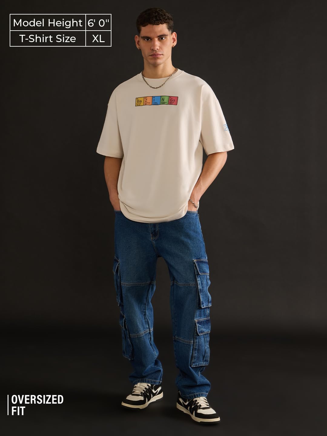 The Souled Store TBBT: Chemical Bazinga - Maglietta a maniche corte da uomo e ragazzo, scollo rotondo, stampa grafica, stile streetwear, casual, in cotone