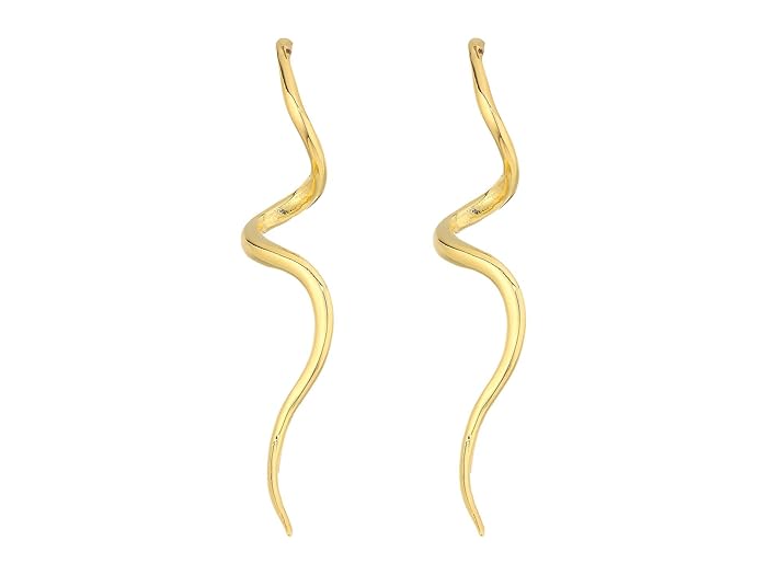 Kenneth Jay Lane  Polished Gold Swirl Post Earrings (Gold) Earring