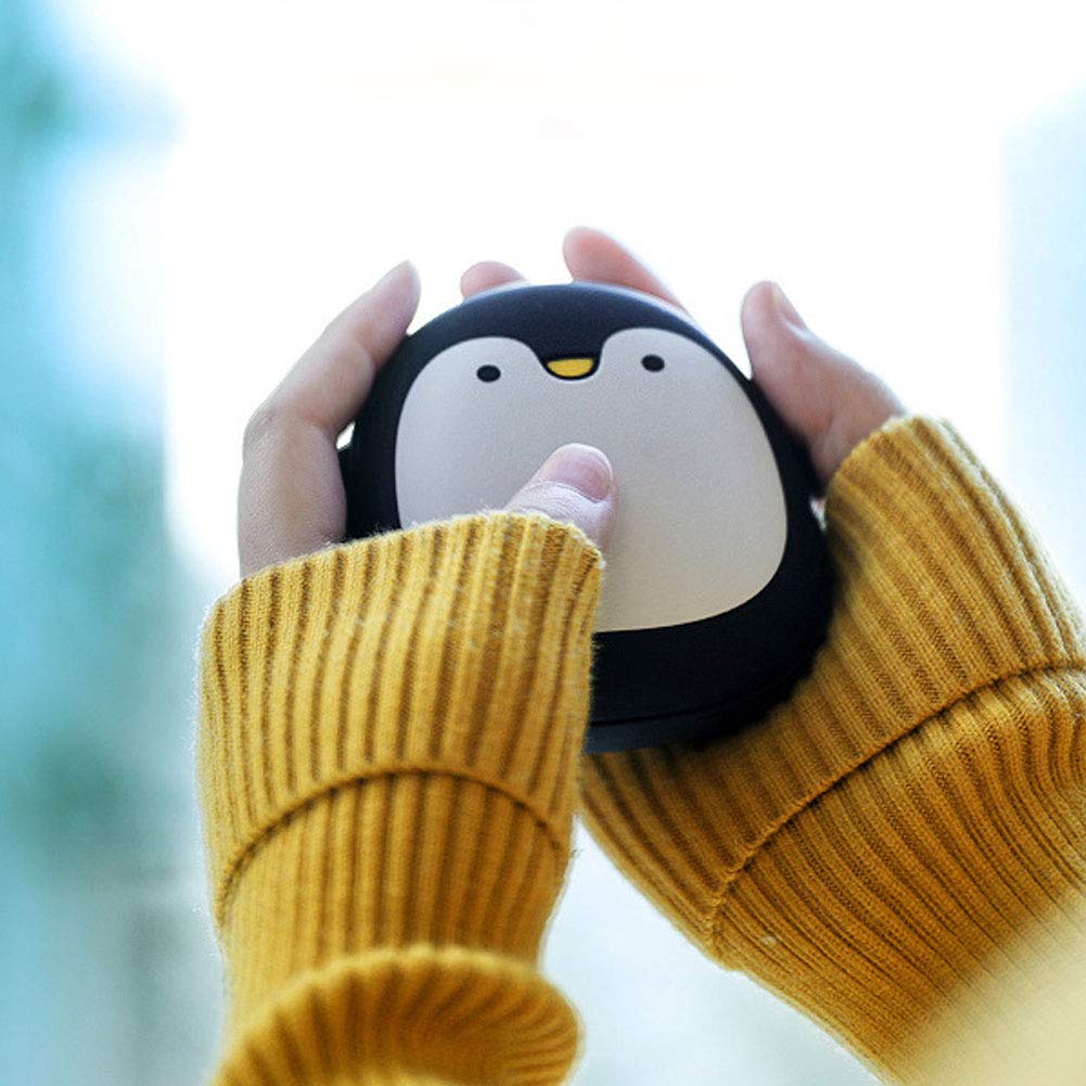 2 w 1 Przenośny ładny Kształt Zwierząt USB Akumulator Ogrzewacz do Rąk Mini Power Bank do Użytku Domowego!(Pingwin)