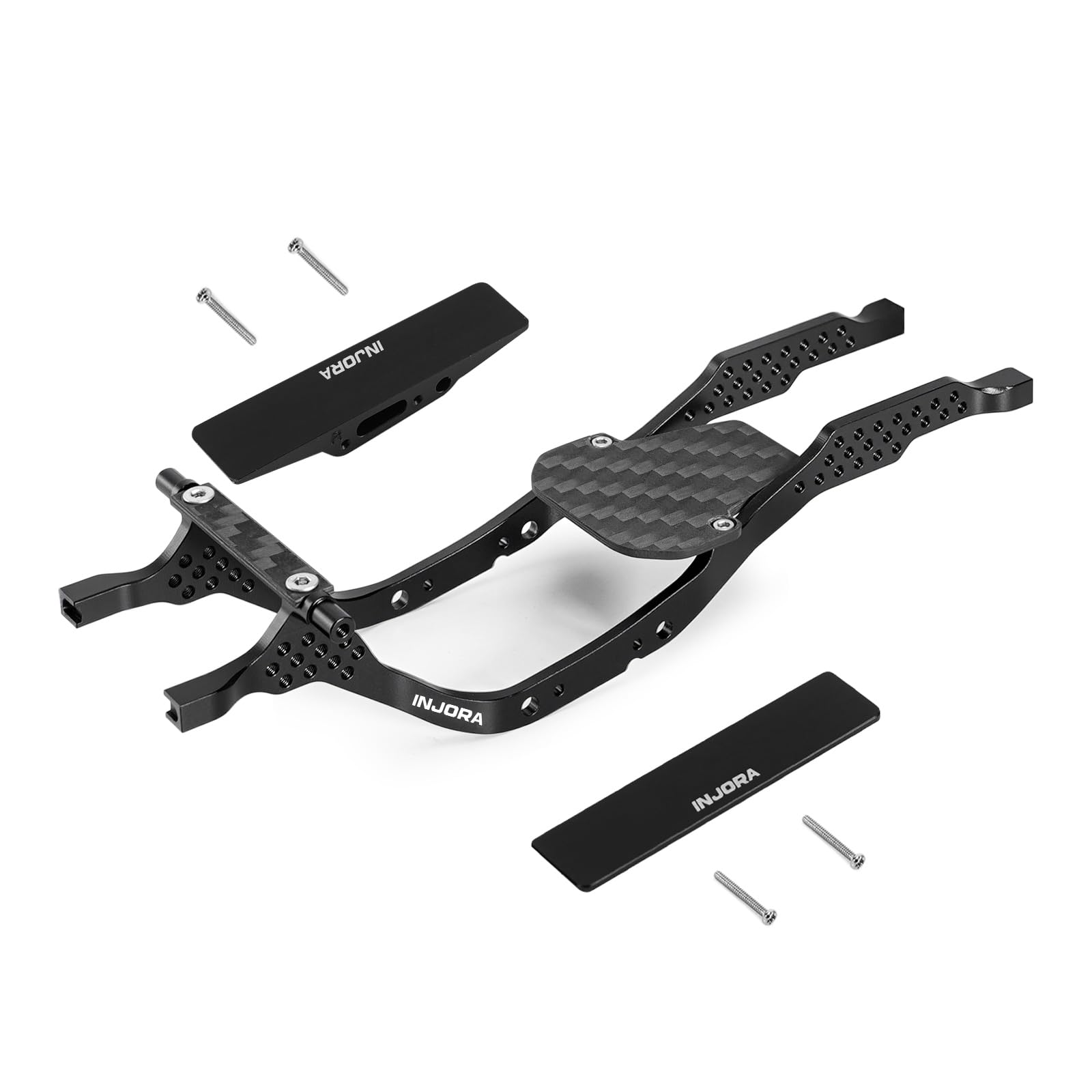 INJORA LCG Aluminum Chassis Kit with POM Rock Sliders for 1/30 Axial SCX30 Bronco, JLU, K10 Upgrade