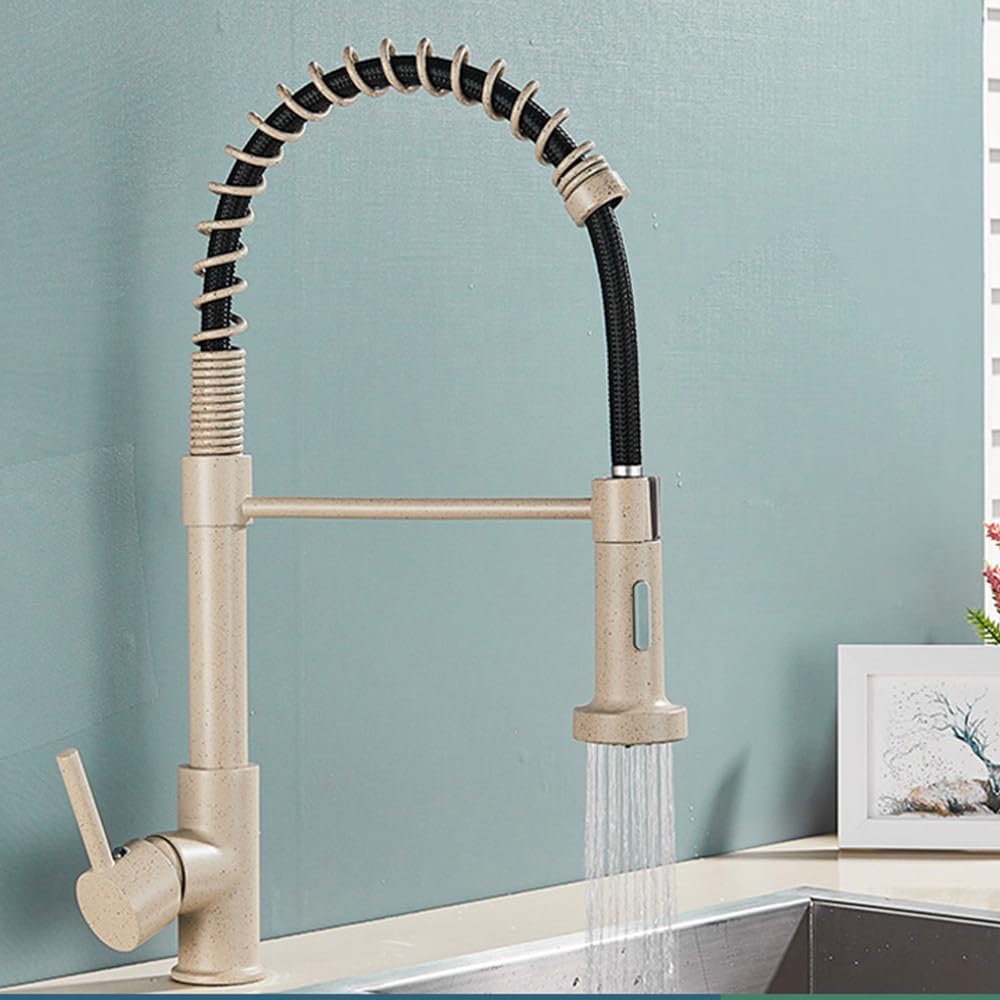 Robinet de cuisine noir mat mitigeur extractible haut de gamme à ressort