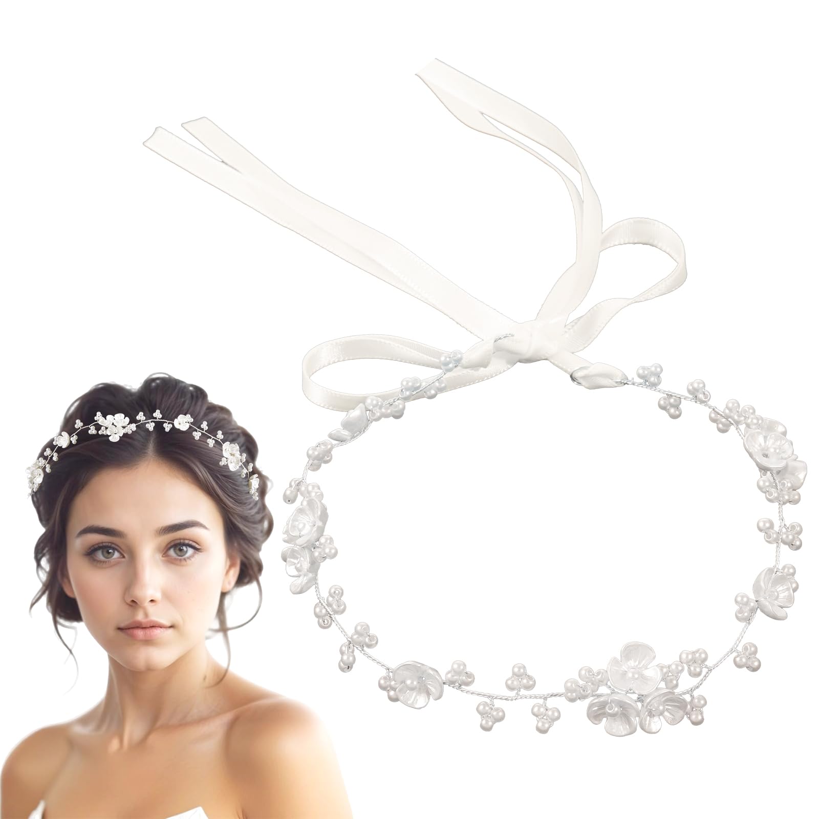 Fascia per capelli con fiori per bambina, accessori per