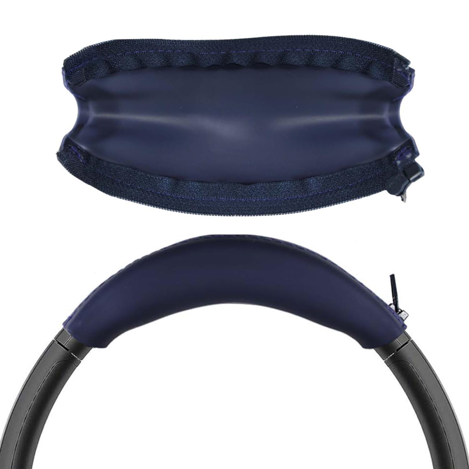 AdhiperSilicone Sweat Headband Cover for Sony WH-1000XM4, WH-CH720N, WH-XB910N, ULT WEAR, Washable Zipped Dustproof Headband Cover Protector for Soundcore Space Q45, Life Q30 & Q20 (Dark Blue)