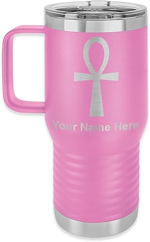 Vista 147 de LaserGram 15oz Vacuum Insulated Coffee Mug, Ankh, Personalized Engraving Included (Orange)