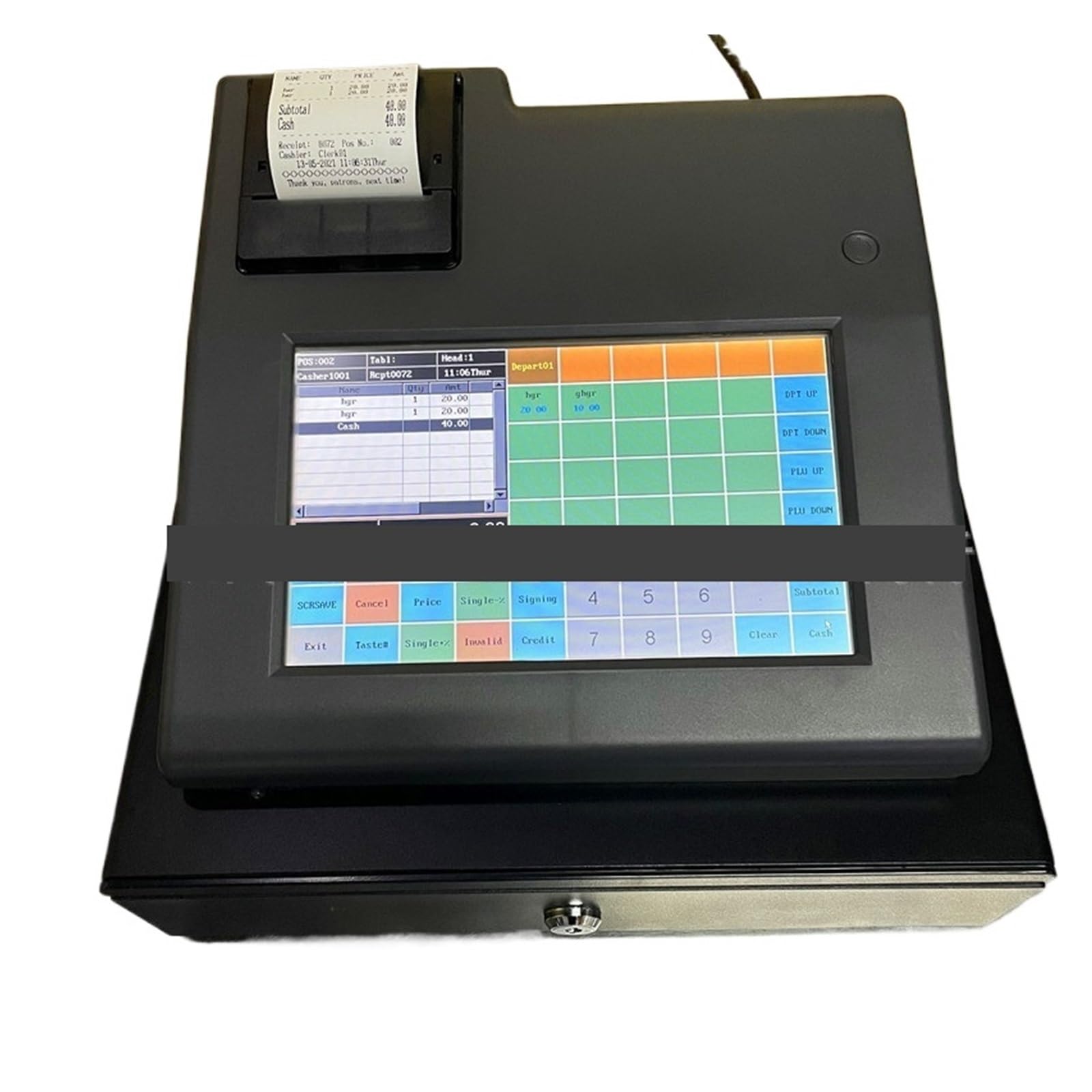 Caisse enregistreuse Intelligente de Petite Taille, Caisse enregistreuse électronique à écran Tactile de 9 Pouces for la Restauration Rapide Anglaise au Lait et au thé,Grande Compatibilité