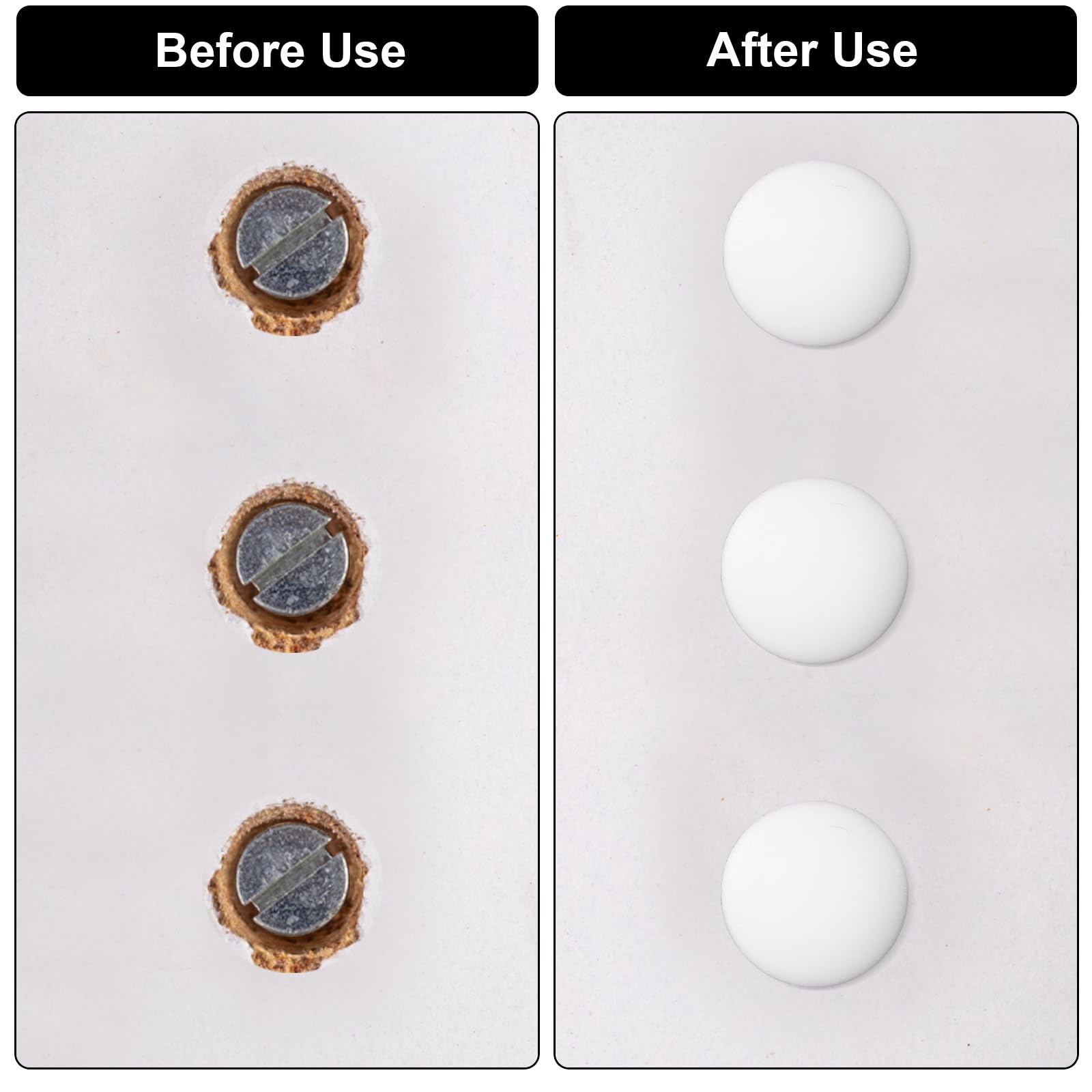 VEPEPE 500 PCS White Plastic Hole Cover Caps, 5/6/8/10/12 mm Screw Plugs for Cabinet Furniture Locking & Blanking - Image 3