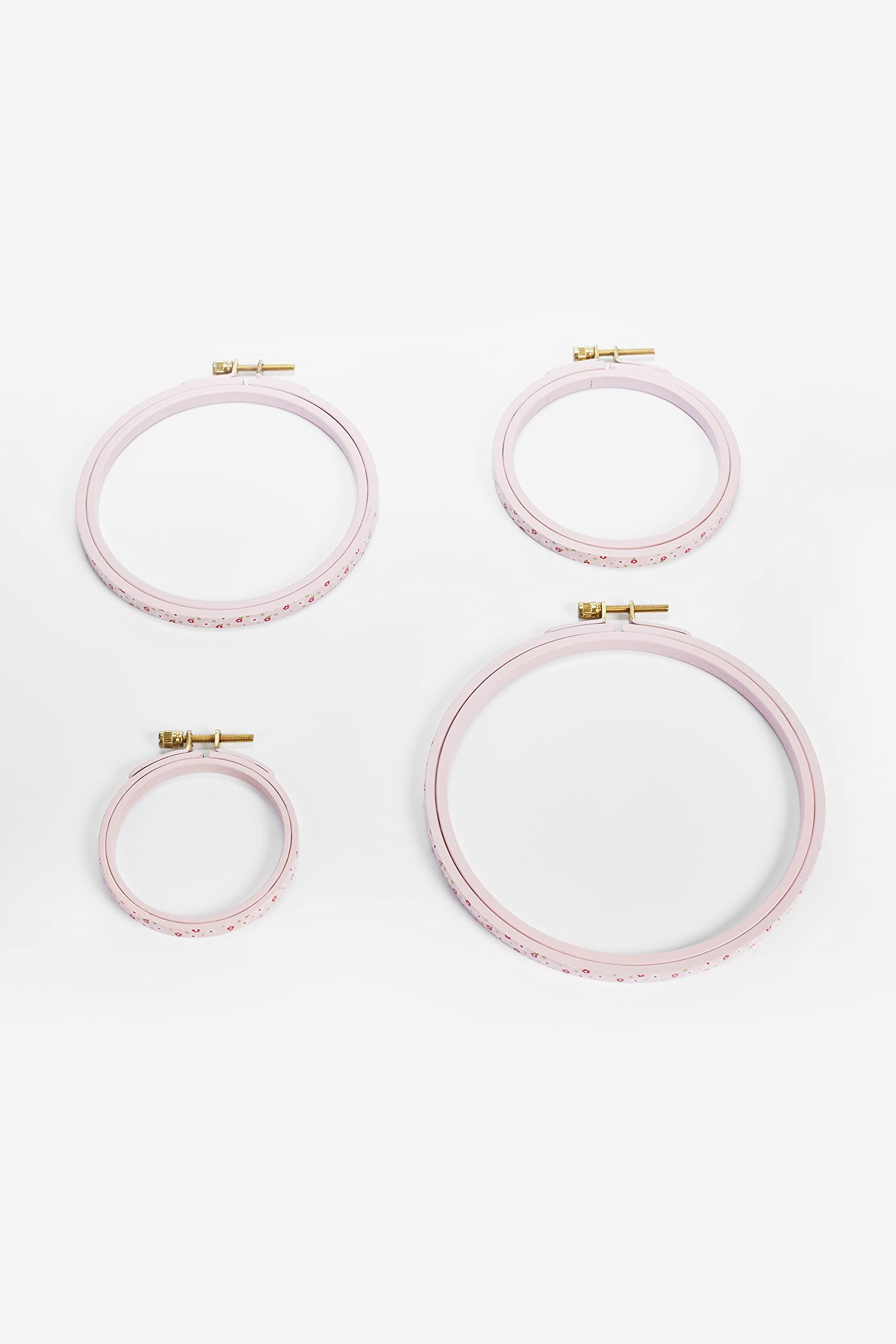 Tambour à broder DMC rond en bois rose de 10.5 cm pour broderie