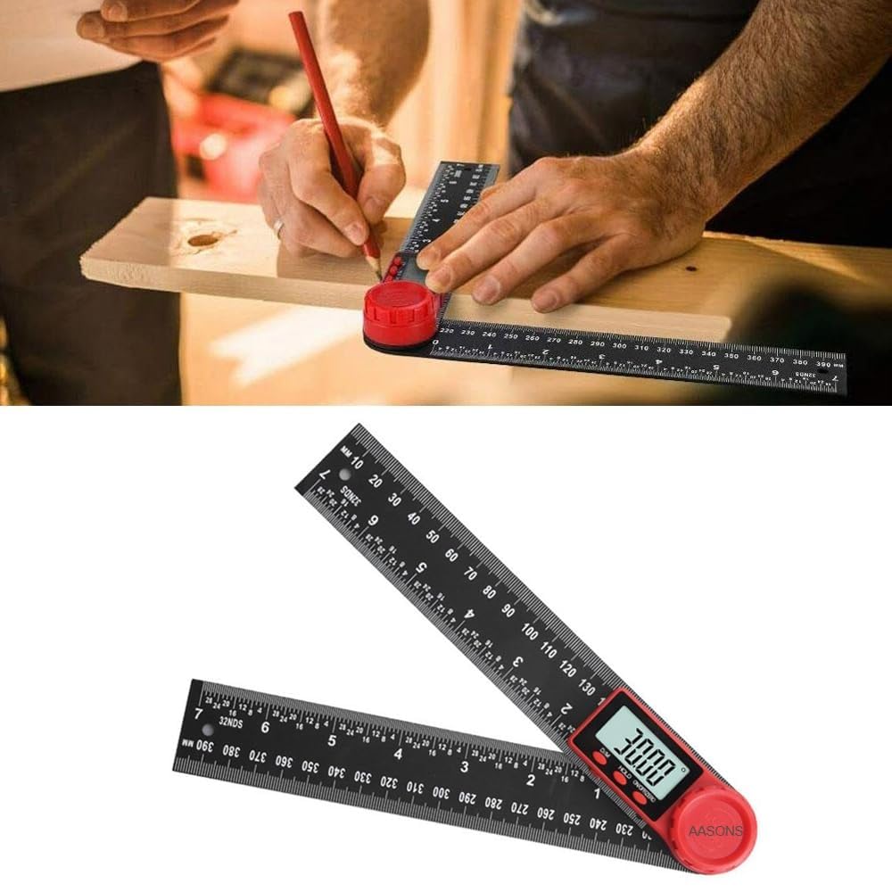 AASONS Digital Angle Finder Protractor 2in1 Degree Finder Ruler | Digital Goniometer With 360° Rotating Angle | 0.01° Precision Angle Meter | LCD Display |Woodworking/Architecture/DIY/Carpentry-image-11