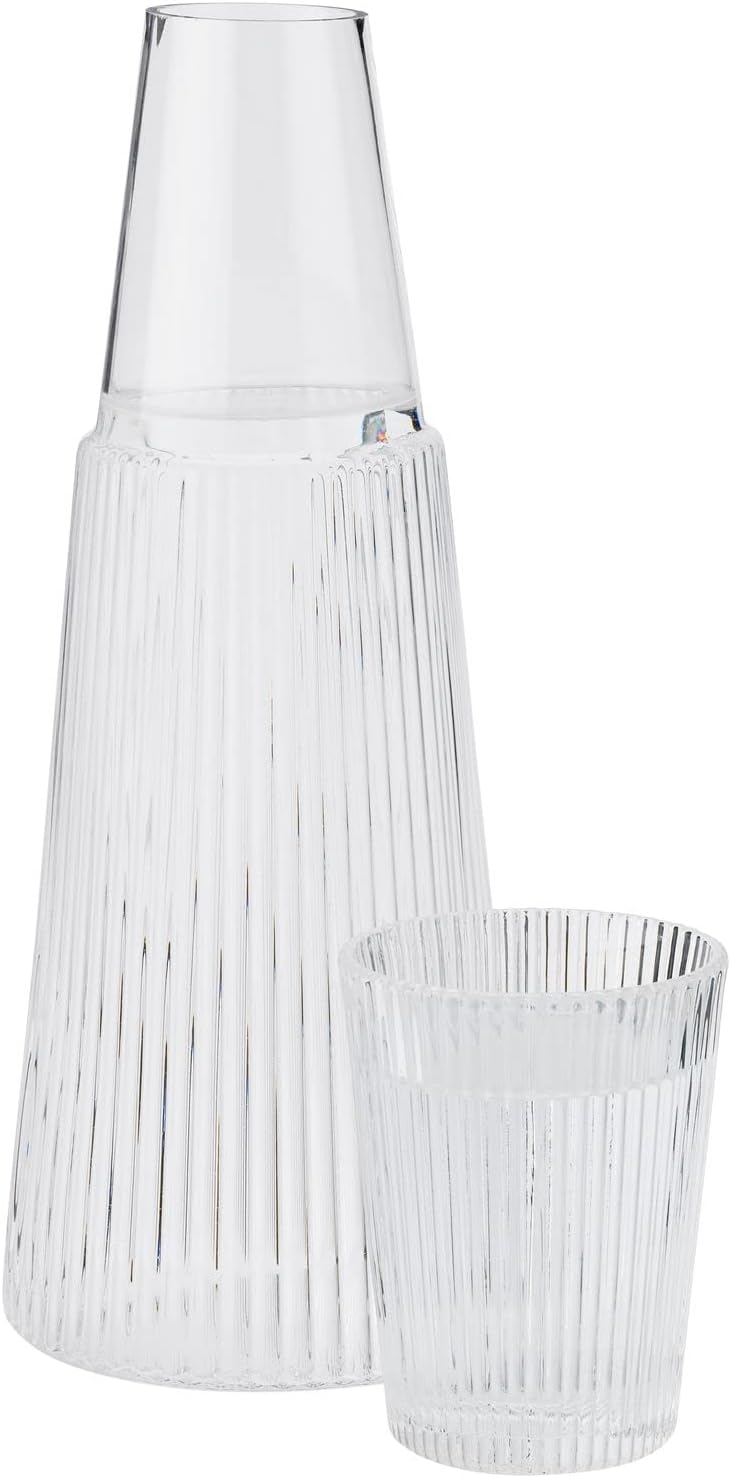 Stelton - Pilastro Carafe with Glass 1 Litre Clear