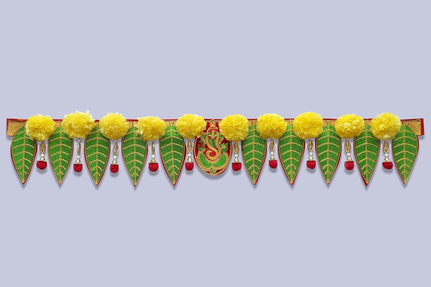 SHOPPIX WORLD Ganesh Pan Toran Bandhanwar/Bandarwal for Main Door | Handmade Decorative Door Hanging | Traditional Ethnic Entrance Décor with Lord Ganesha Design for Festivals (36 Inch)