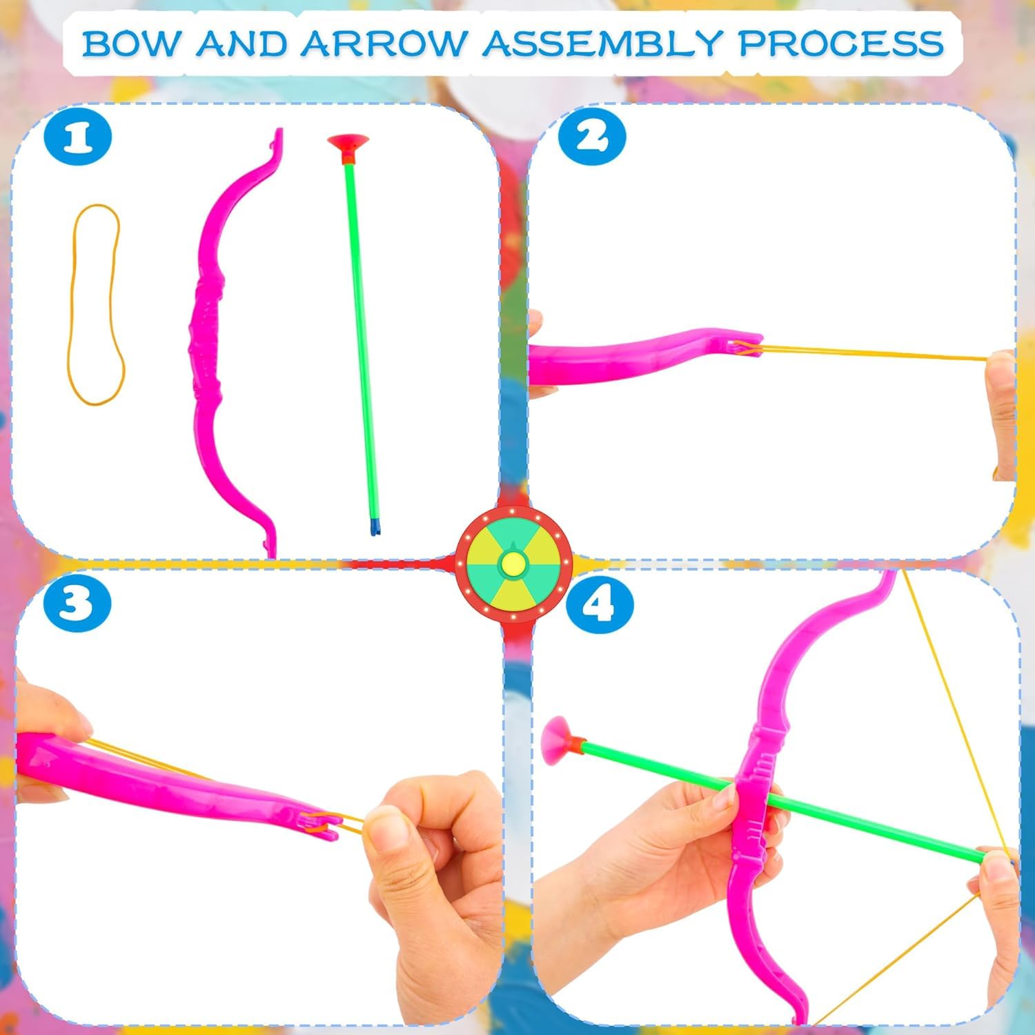 20 Piezas Conjunto de Arco y Flecha para Niños, Juguete de Tiro con Arco de Plástico, Mini Arco y Flecha de Juego para Niños, Niñas, Regalos de Cumpleaños de Juegos Deportivos Divertidos