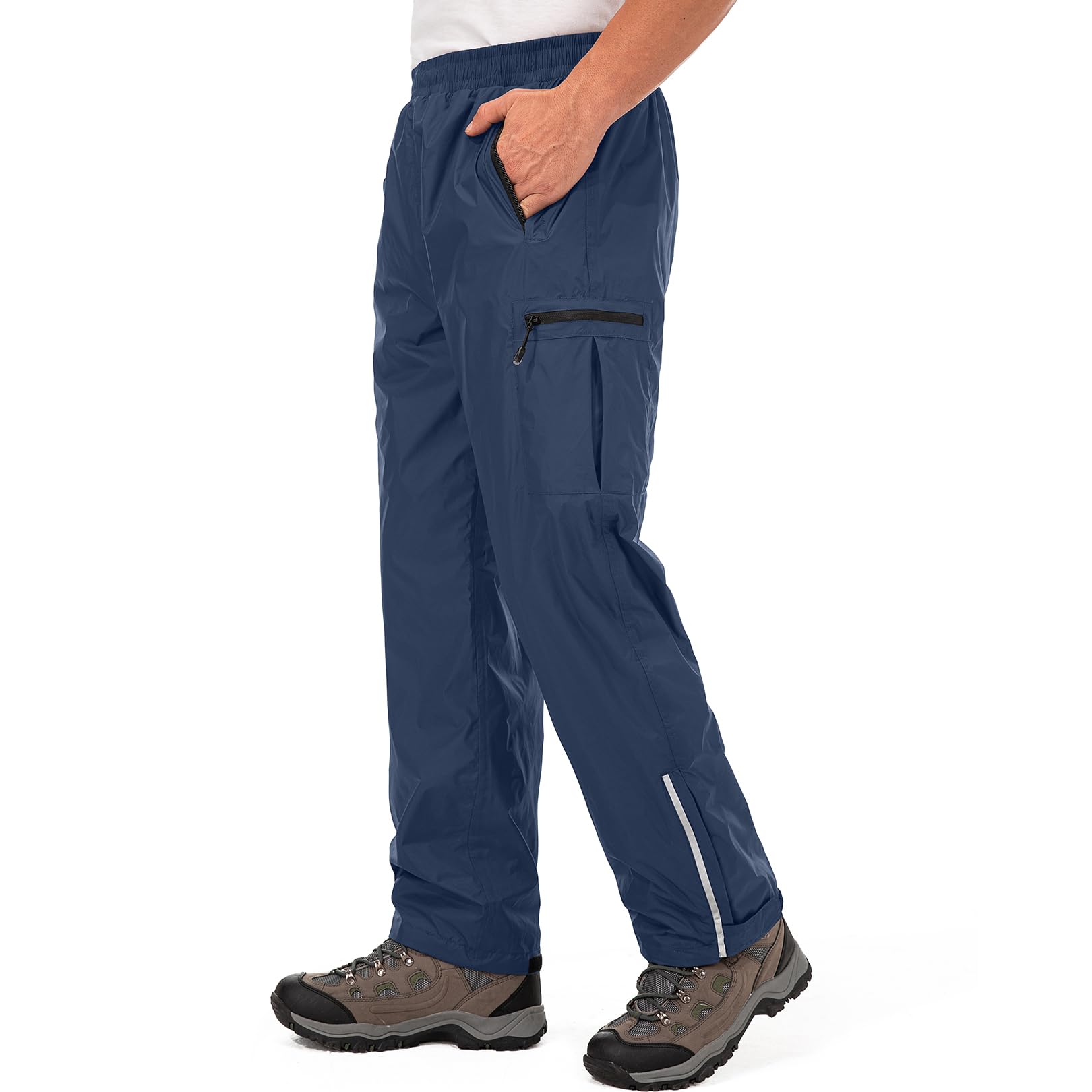 Jogwits wasserdichte Regenhose für Herren Atmungsaktiv Winddicht Outdoorhose Elastischer Bund Hose Leichte Regenhose zum Wandern Camping Golf