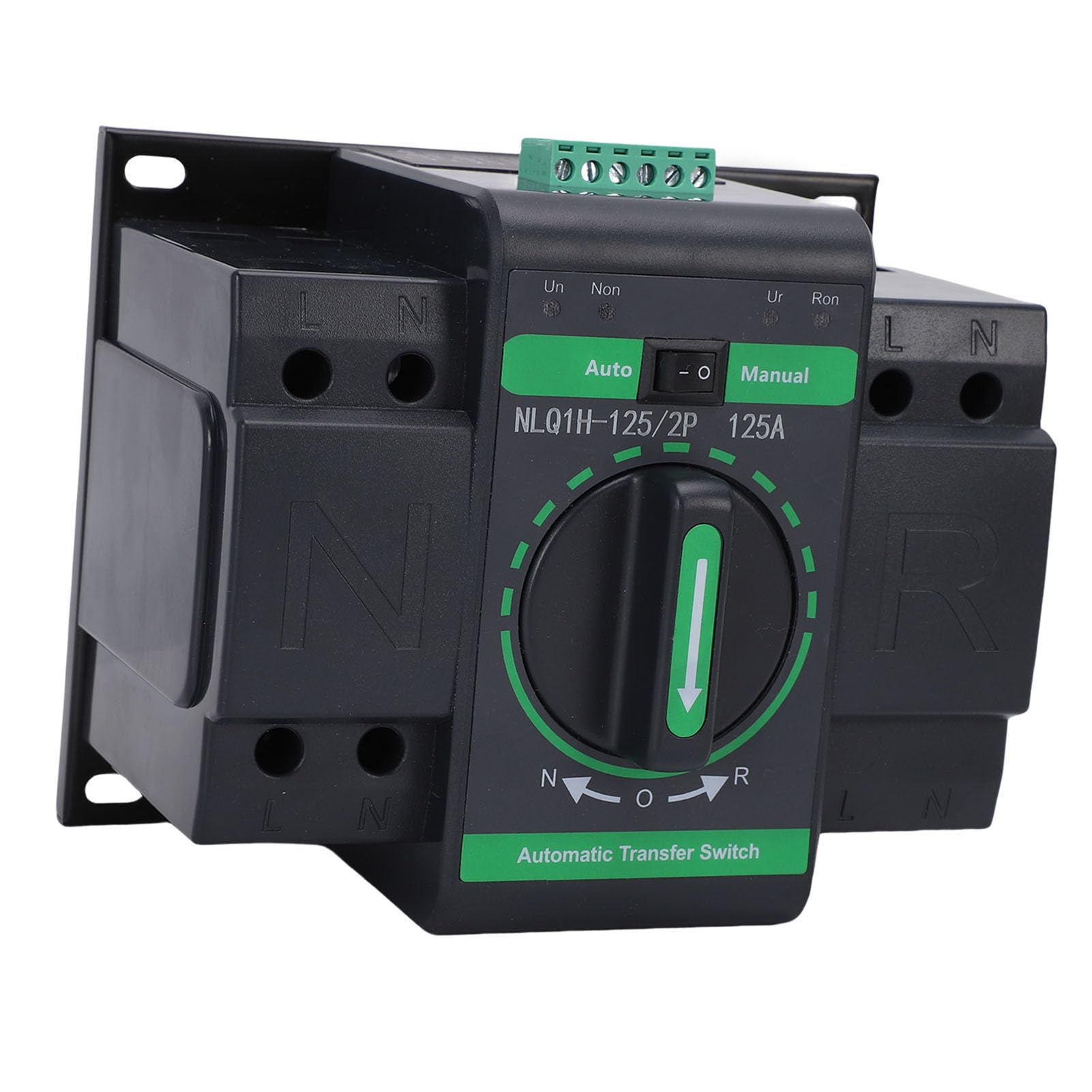 Interruptor de Transferencia Automática de Doble Potencia 125A Conmutación Automática y Manual Segura y Eficiente para Uso Residencial e Industrial PC Retardante de Llama 165 X 110 X 138 Mm