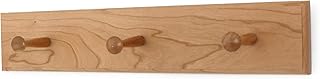 Solid Cherry Shaker Peg Racks (Natural, 18" x 3.5" with 3 pegs)