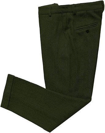 Mens Formal Dress Pants Herringbone Tweed Wool Vintage Trousers Modern Causual Classic Suit Pants Fit Wedding Prom